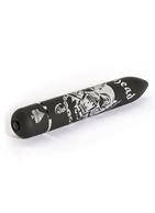 Чёрный вибратор с принтом Motorhead Ace of Spades 7 Function Power Vibrator - 18 см.