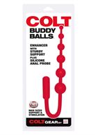 Красный анальный стимулятор COLT BUDDY BALLS - 18,5 см.