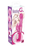 Розовый G-стимулятор с клиторальный отростком Rotating G-spot Rabbit - 25 см.