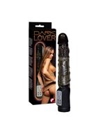 Чёрный вибратор с вращающимися шариками DARK LOVER - 22 см.