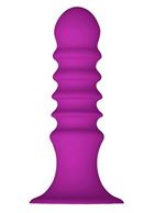 Фиолетовый ребристый анальный стимулятор RIBBED PLUG (13,5 см)