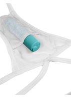 Белые трусики Remote Bow-Tie G-String с вибрацией и анальным стимулятором