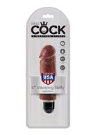 Коричневый вибратор-реалистик 5" Vibrating Stiffy - 16,5 см.