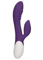 Фиолетовый вибратор кролик Sunburst с функцией нагрева (20 см)