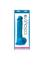Голубой фаллоимитатор на присоске Pleasures 8 Dildo - 24,7 см.