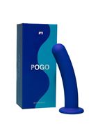 Синий гладкий фаллоимитатор насадка Pogo (15,5 см)