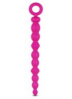 Розовая анальная цепочка-елочка SILICONE BEADS - 24,6 см.