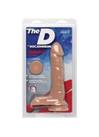 Телесный фаллоимитатор с мошонкой на присоске The D - Super D 8" Vanilla (20,3 см)