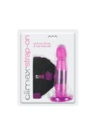 Розовый страпон Climax Strap-on Pink Ice Dong & Harness set (17,8 см)