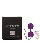 Фиолетовые вагинальные шарики Embrace с вибрацией