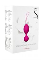 Розовые перезаряжаемые вагинальные шарики Swan Clutch с вибрацией