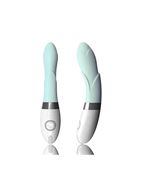 Голубой вибратор с лепестками на тельце Iris Blue (22 см)