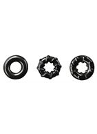 Набор из 3 черных эрекционных колец Dyno Rings