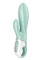 Зеленый вибратор кролик Air Pump Bunny 5+ с функцией расширения (20,4 см)