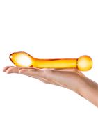 Золостистый стеклянный стимулятор простаты Honey Dripper (17 см)