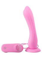 Розовый вибратор на основании-присоске Silicone Rose Vibe (19 см)