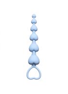 Голубая анальная цепочка Heart s Beads Blue - 18 см.