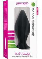 Чёрная большая анальная пробка Butt Plug with Suction Cup Large