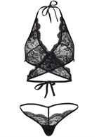 Кружевной комплект LACE WRAP AROUND TOP  STRING: топ и стринги
