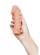 Телесная закрытая насадка с шишечками Cock Sleeve 008 Size M (15,6 см)