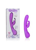 Фиолетовый вибромассажер Impress Rabbit со стимуляцией клитора - 18 см.