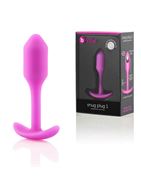 Розовая анальная пробка для ношения B-vibe - Snug Plug 1 (9,4 см)