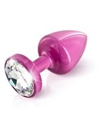 Розовый анальный плаг Anni Magnet T1 pink Cristal/black с 2 заменяемыми кристаллами