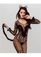 Сексуальный костюм кошечки с ушками