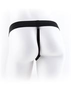 Телесный полый страпон с вибрацией Vibrating Hollow Strap-On with Balls (24 см)