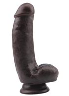 Коричневый фаллоимитатор DUAL DENSITY DILDO на присоске (17 см)