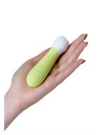 Лаймовый мини-вибратор MINI 2 с ребрами (11,8 см)