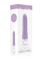 Фиолетовый вибратор Loyce с шишечками по всей длине - 14,8 см.