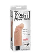 Реалистичный вибромассажер Real Feel №3 с загнутой головкой (15,2 см)