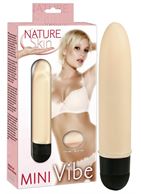 Классический мини-вибратор Natur Skin Mini Vibe - 13 см.