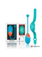 Голубое виброяйцо с зеленым пультом-часами Wearwatch Egg Wireless Watchme