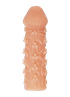 Телесная закрытая насадка с пучками шишечек Cock Sleeve 009 Size L (17,6 см)