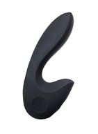 Черный вибратор SenseVibe с клиторальным отростком (16 см)