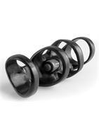 Чёрная вибронасадка Vibrating Power Cage - 8 см.