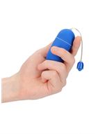 Синее гладкое виброяйцо Vibrating Egg - 8 см.