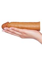 Коричневая реалистичная насадка-удлинитель - 16,5 см.