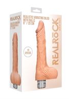Телесный вибратор Vibrating Dildo With Balls (20 см)