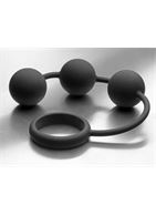 Анальные шарики Tom of Finland Silicone Cock Ring with 3 Weighted Balls