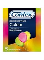 Разноцветные презервативы CONTEX Colour - 3 шт.