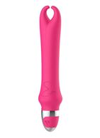 Розовый вибратор с рожками Pedicel - 17,8 см.