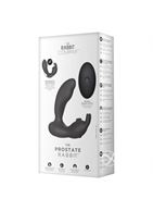 Чёрный массажёр простаты Prostate Rabbit с вибрацией и пультом ДУ