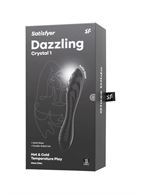 Черный двусторонний фаллоимитатор Dazzling Crystal 1 (18,5 см)