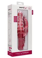Красный вибратор кролик Rotating Bubbles (23,2 см)