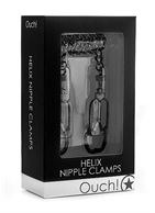 Чёрные зажимы на соски с цепочкой Helix Nipple Clamps