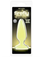 Светящаяся в темноте желтая анальная пробка Firefly Pleasure Plug Medium Yellow (12,7 см)