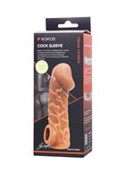 Телесная закрытая насадка с венками Cock Sleeve 006 Size M (15,6 см)